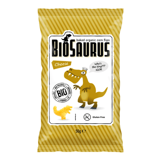 Pufuleti bio fara gluten cu cascaval dinosaur 50gr Biosaurus