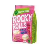 Rondele fara gluten din orez cu zmeura si ciocolata alba 70gr Rocky Rolls