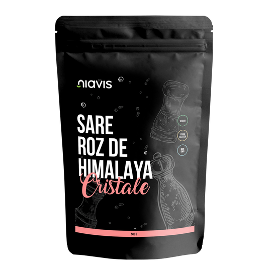 Sare roz de Himalaya cristale fara gluten 500g Niavis