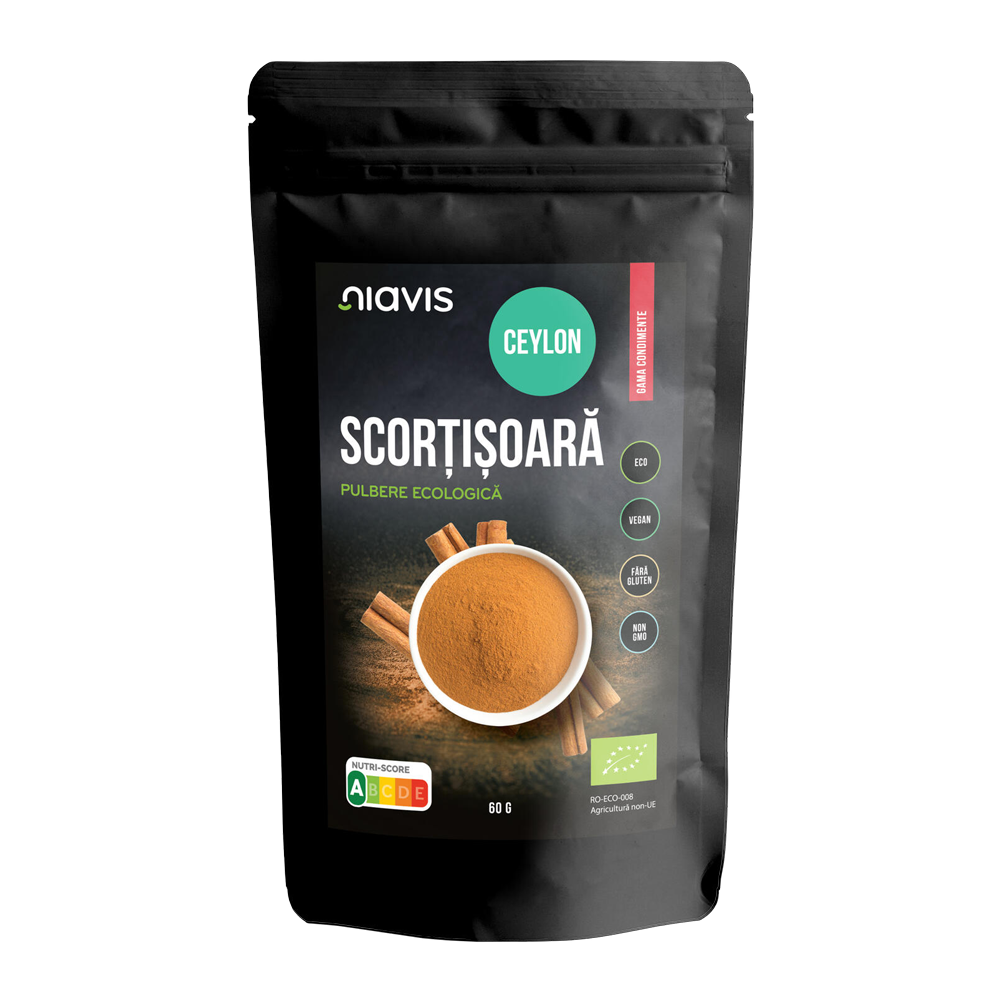 Scortisoara Ceylon pulbere fara gluten, bio 60g Niavis