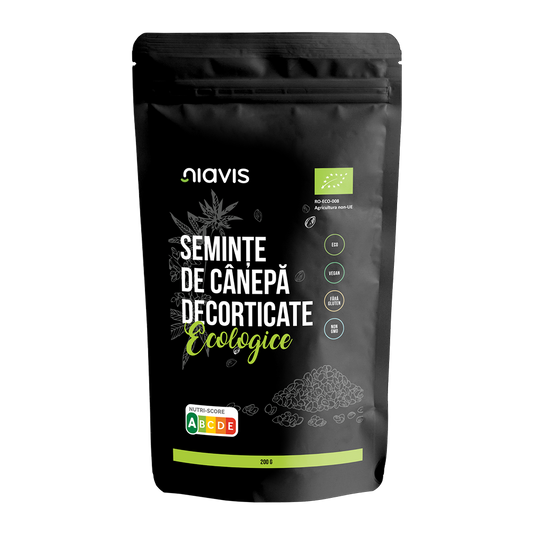 Seminte de canepa decorticate fara gluten, bio 200g Niavis