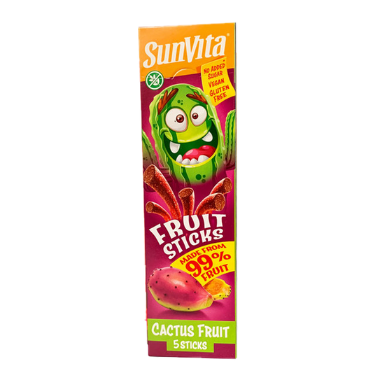 Sticks de fructe fara gluten cu fructe de cactus 5*20g 100gr SunVita