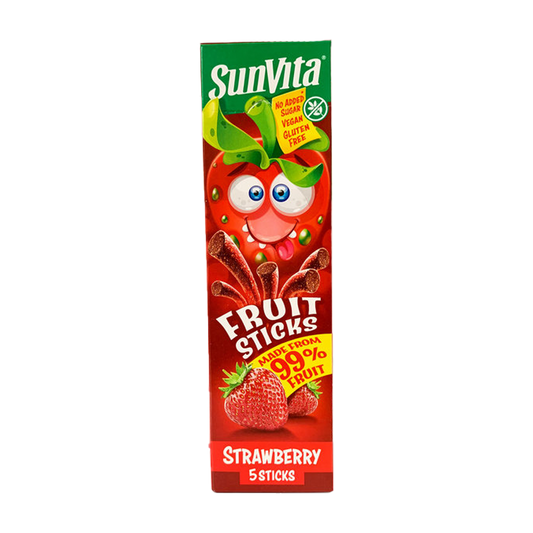 Sticks de fructe fara gluten capsuni 5*20g 100gr SunVita