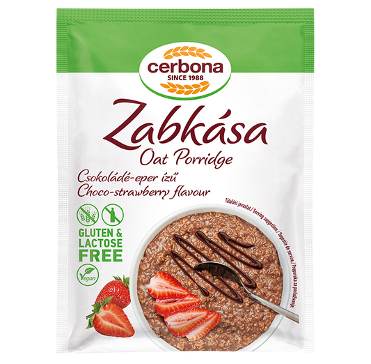 Terci de ovaz cu aroma de capsuni si ciocolata fara gluten 50gr Cerbona
