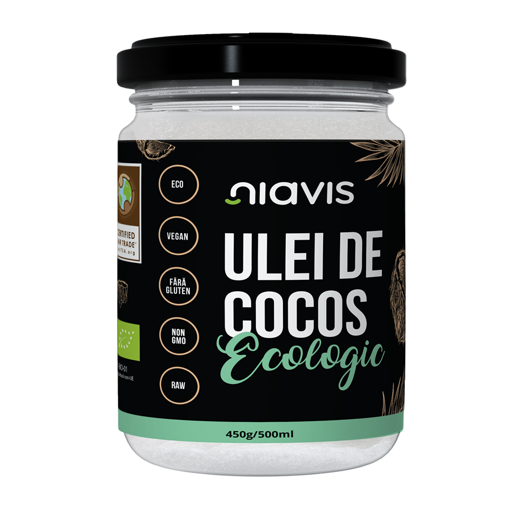 Ulei de cocos extravirgin, fara gluten, bio 500ml Niavis